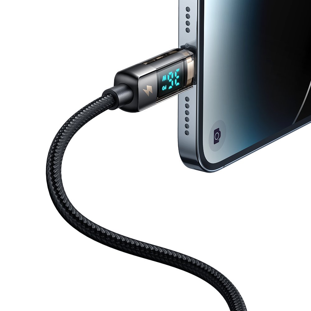 Mcdodo CA-3600 Type-C To Lightning Dijital Ekranlı iPhone Şarj & Data Kablosu 1.2m - Siyah