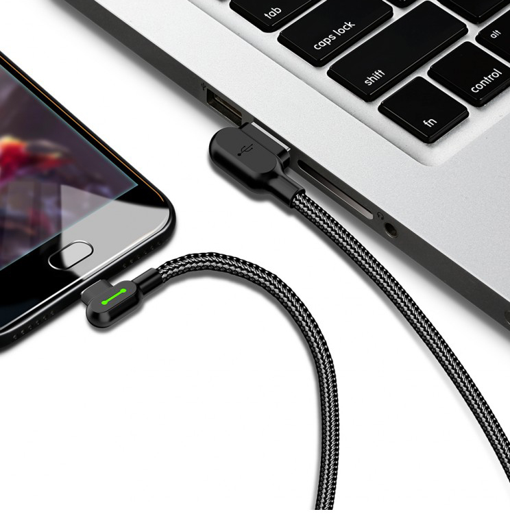 Mcdodo CA-4673 iPhone İçin L Tipi Data Ve Şarj Kablosu 1.8m - Siyah