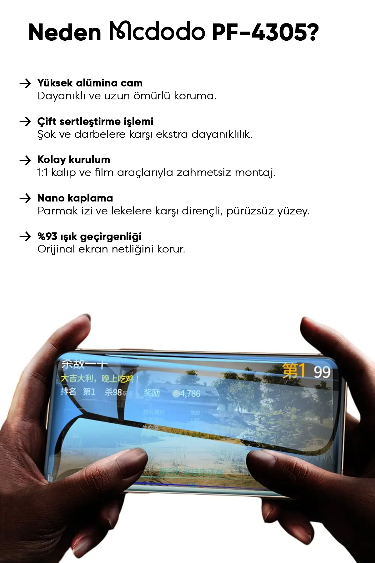 PF-4305 iPHONE 14 PRO MAX İÇİN ŞEFFAF KORUYUCU Afişi