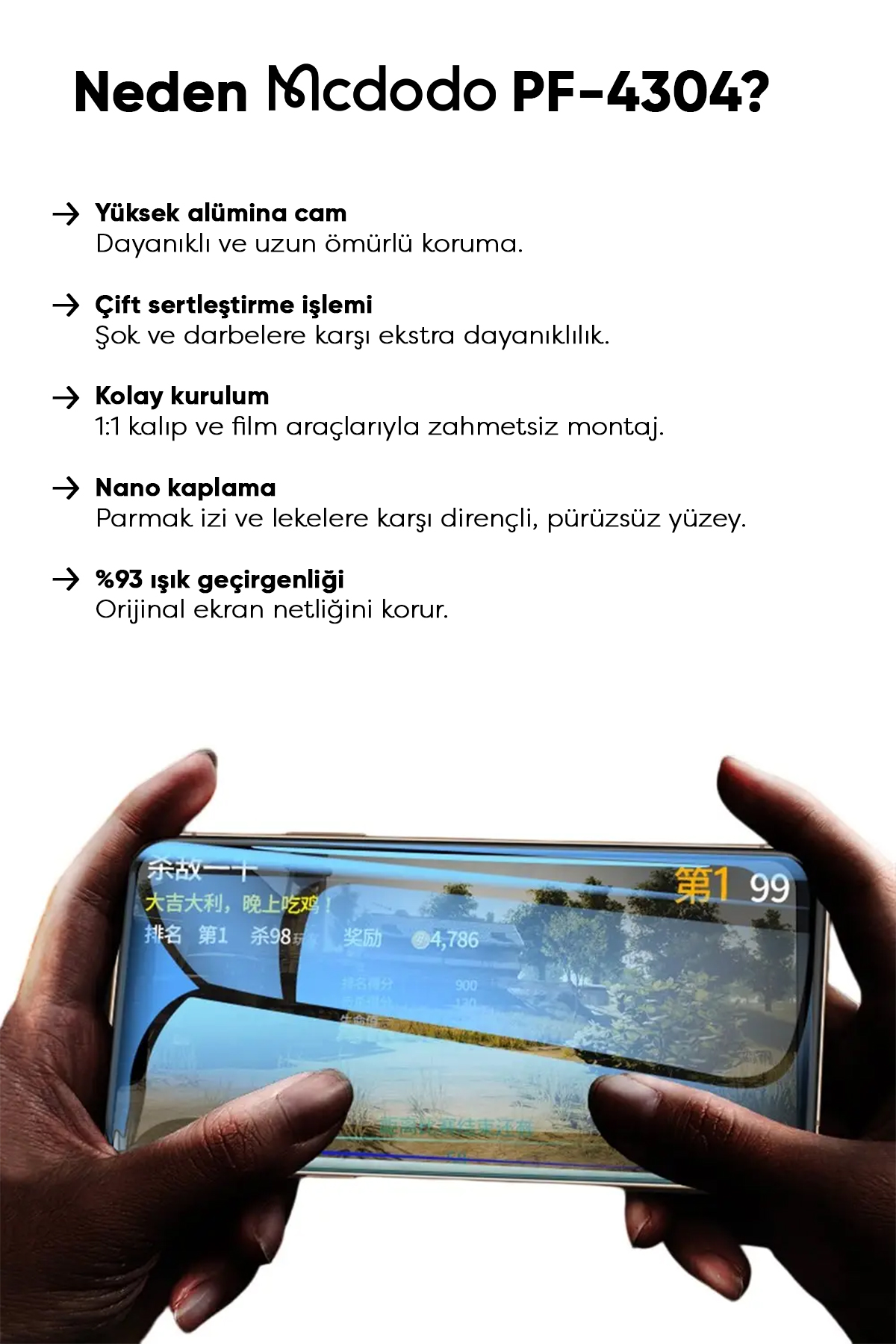 PF-4304 iPHONE 14 PRO İÇİN ŞEFFAF EKRAN KORUYUCU Afişi