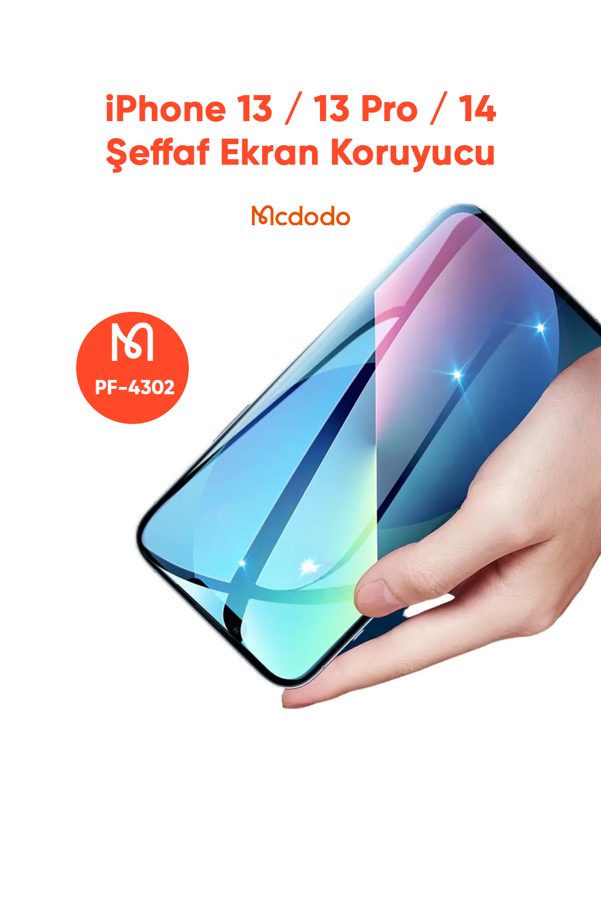 PF-4302 IPHONE 13/13 PRO/14 İÇİN ŞEFFAF EKRAN KORUYUCU Afişi