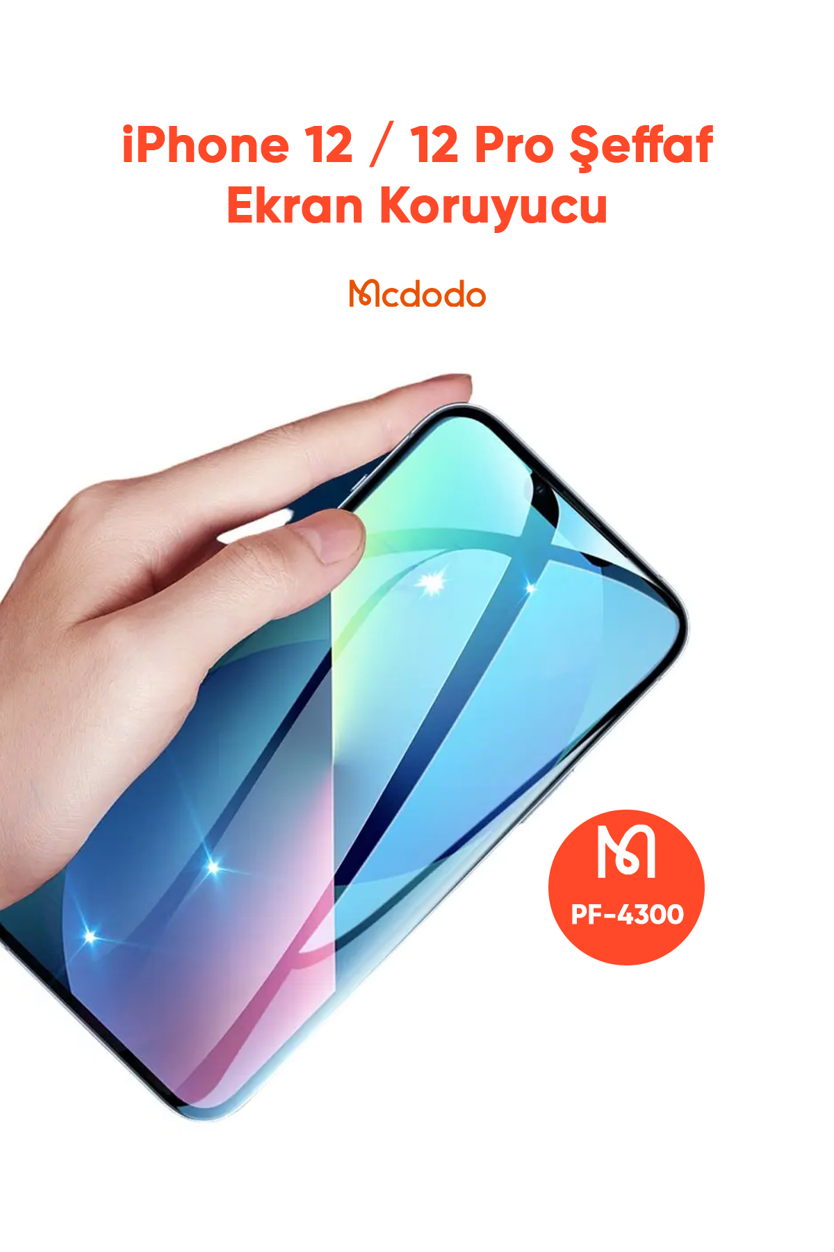 PF-4300 IPHONE 12 VE 12 PRO İÇİN ŞEFFAF EKRAN KORUYUCU Afişi