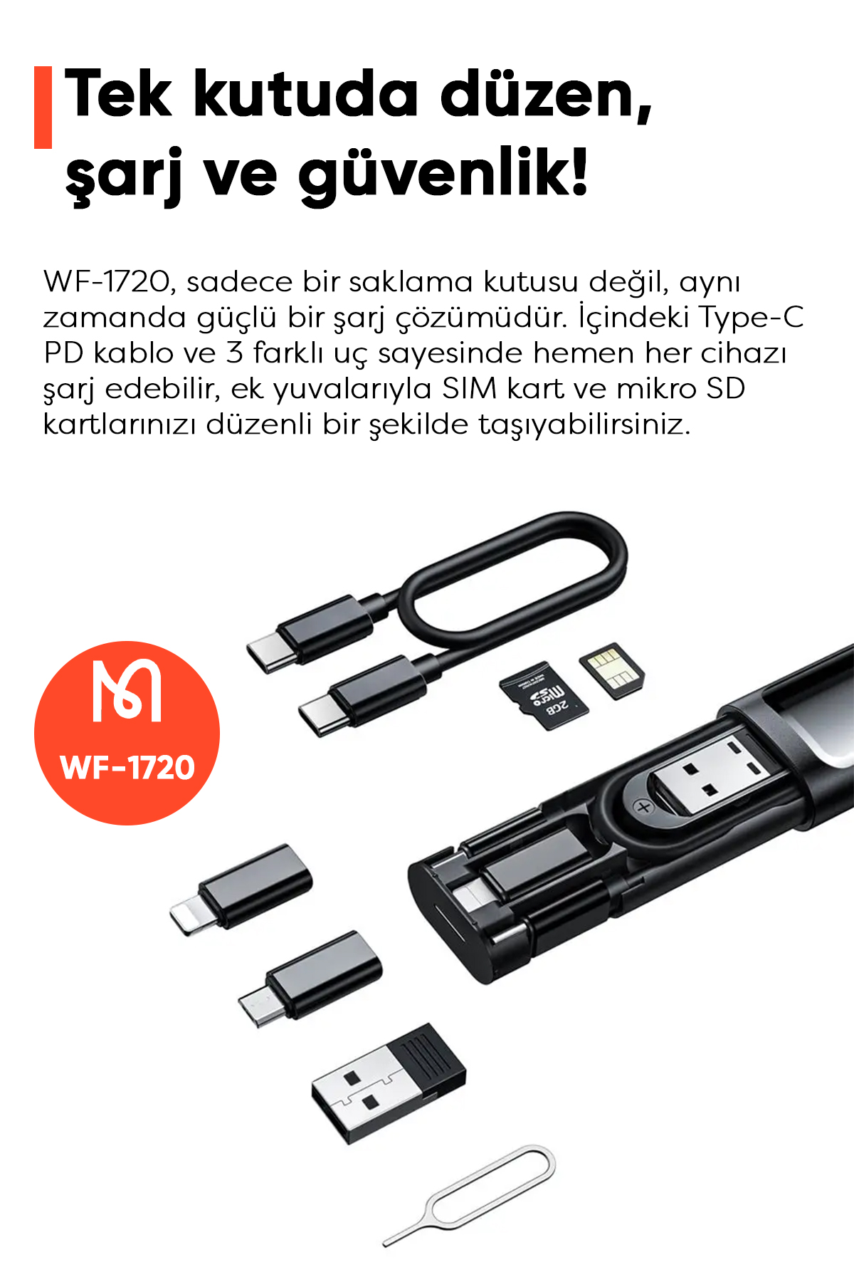 WF-1720 Çok İşlevli Saklama Kutusu-Siyah Afişi