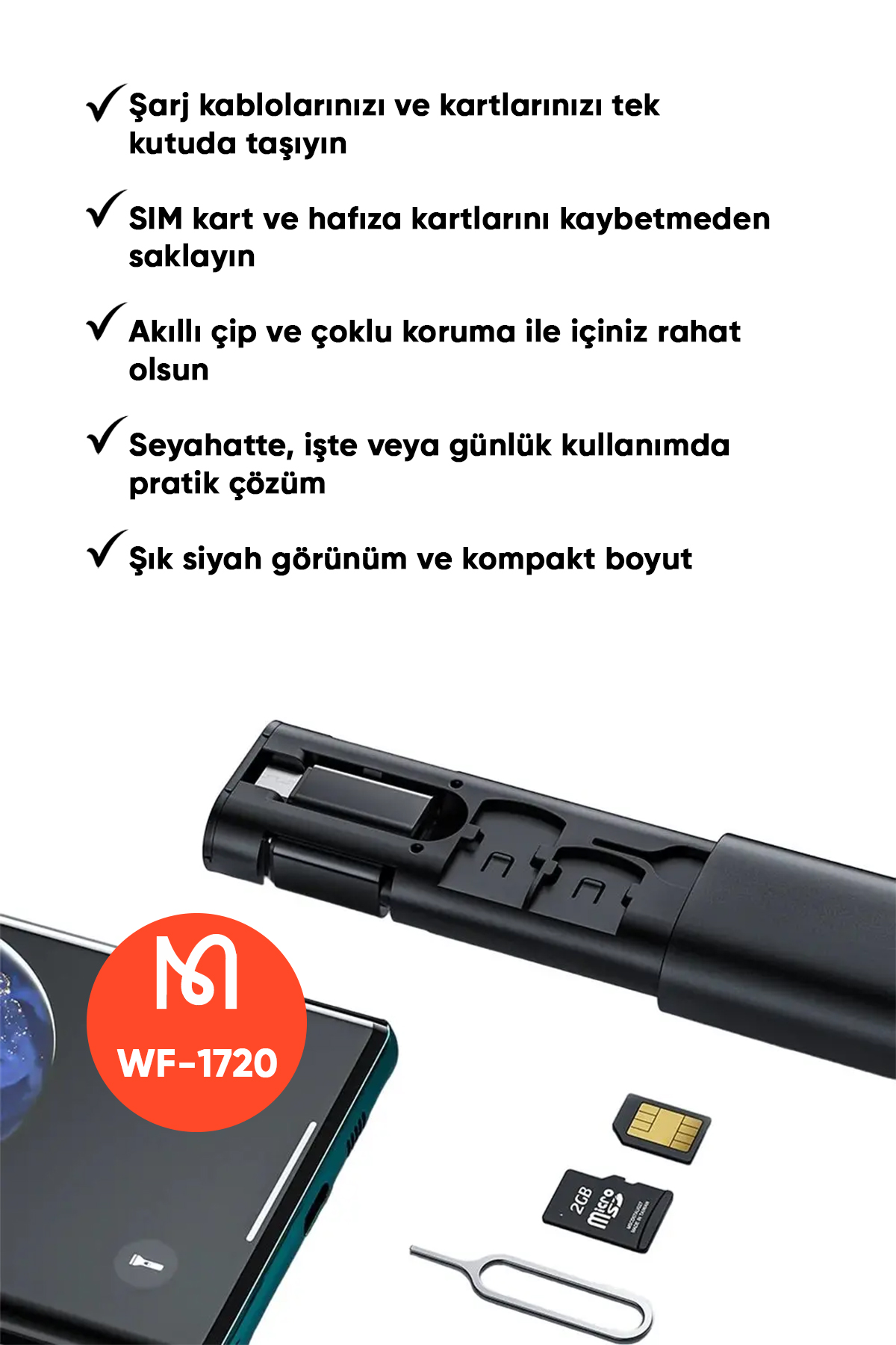 WF-1720 Çok İşlevli Saklama Kutusu-Siyah Afişi