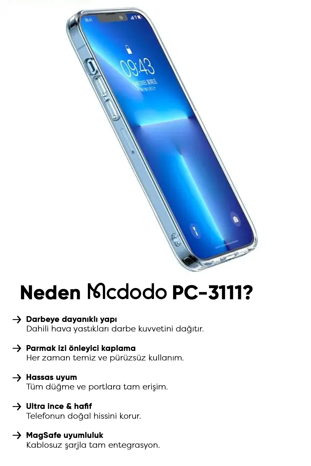 PC-3111 iPHONE 11 UYUMLU MAGSAFE'Lİ ŞEFFAF KAPAK Afişi