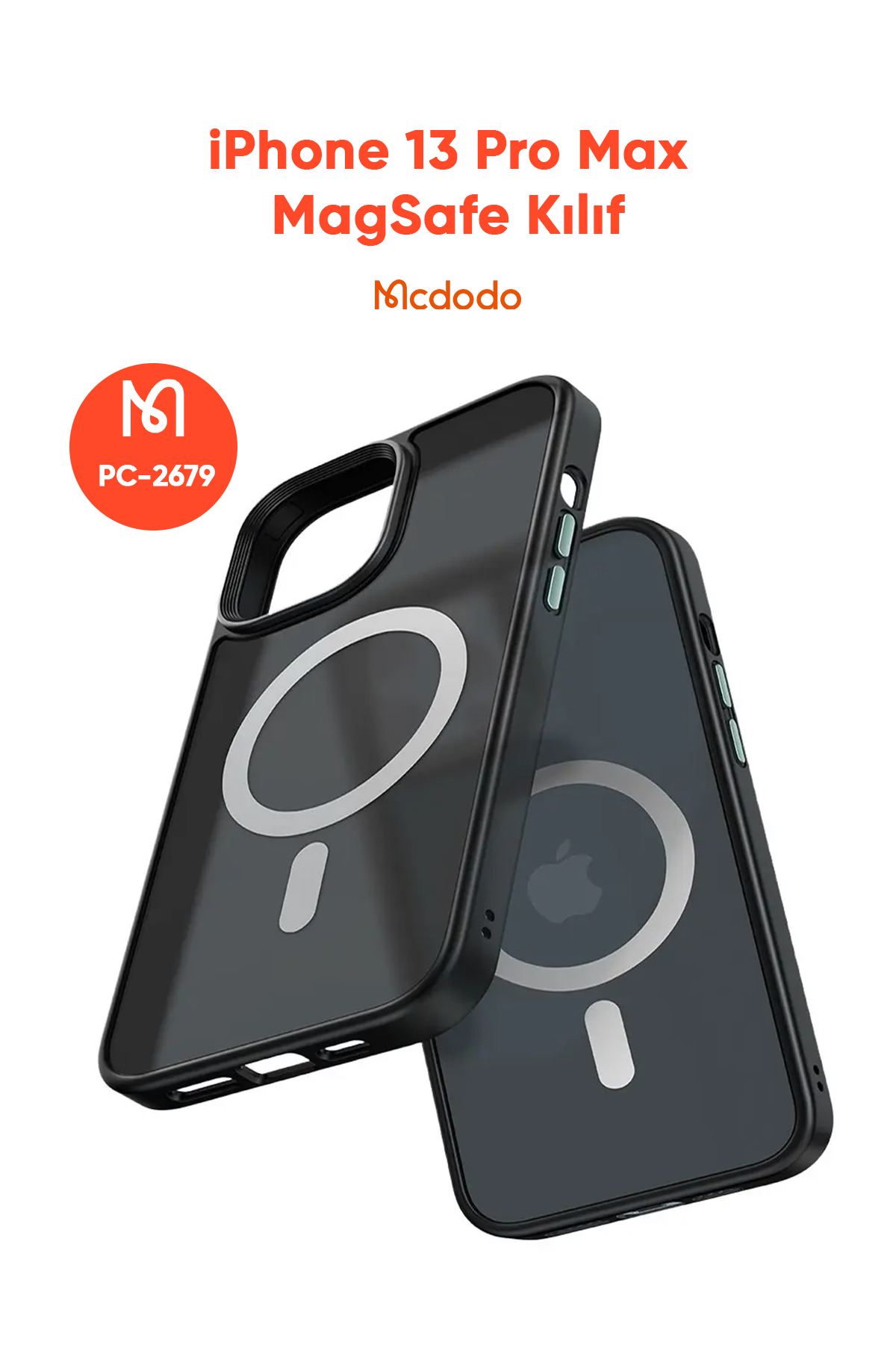 PC-2679 iPHONE 13 PRO MAX UYUMLU MAGSAFE'Lİ MAT SİYAH KAPAK Afişi
