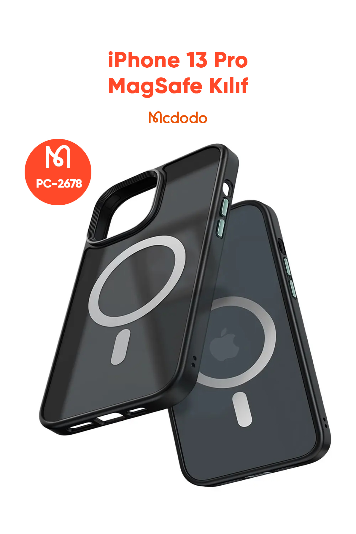 PC-2678 iPHONE 13 PRO UYUMLU MAGSAFE'Lİ MAT SİYAH KAPAK Afişi