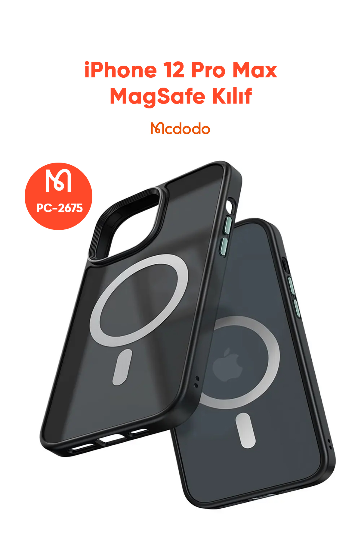 PC-2675 IPHONE 12 PRO MAX UYUMLU MAGSAFE'Lİ MAT SİYAH KAPAK Afişi
