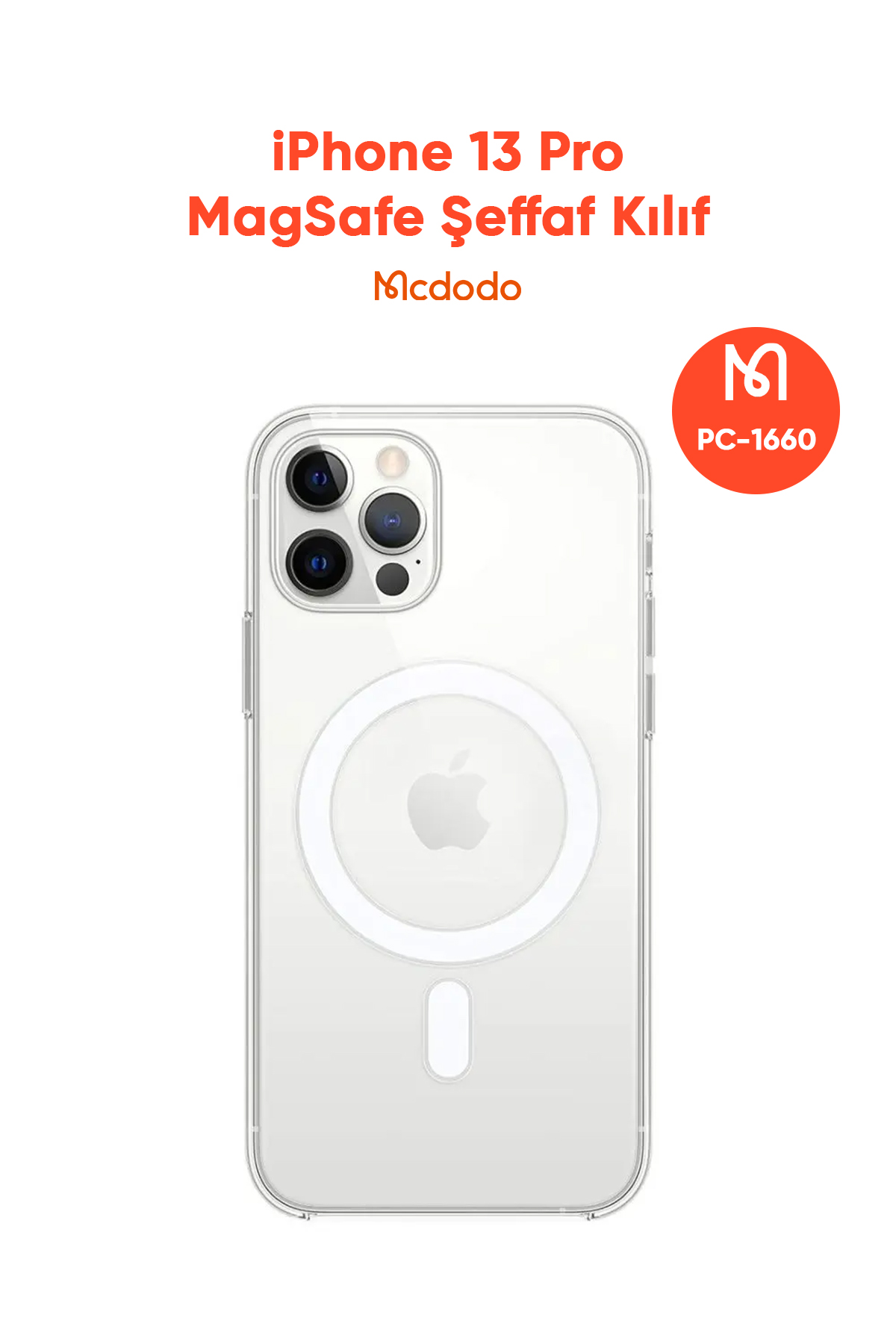 PC-1660 iPHONE 13 PRO UYUMLU MAGSAFE'Lİ ŞEFFAF KAPAK Afişi