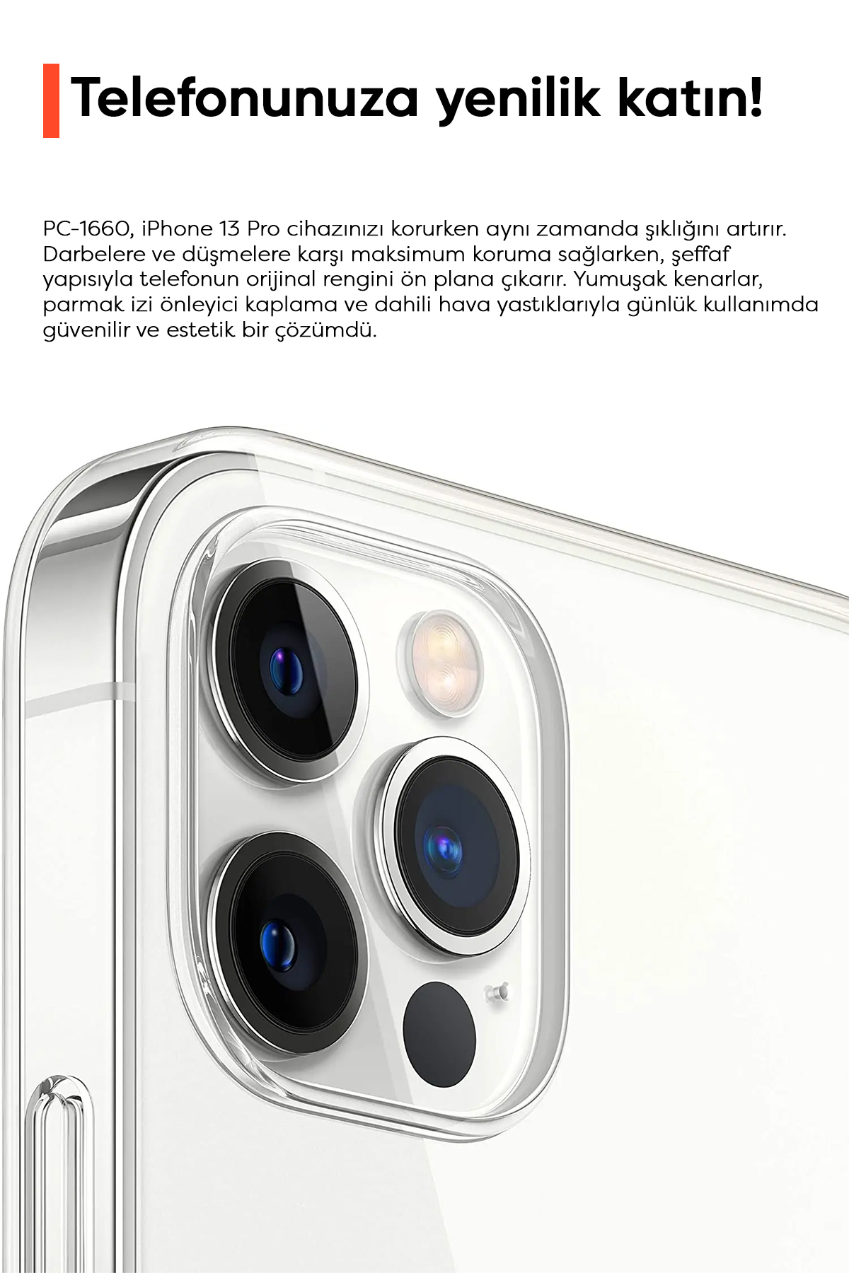 PC-1660 iPHONE 13 PRO UYUMLU MAGSAFE'Lİ ŞEFFAF KAPAK Afişi