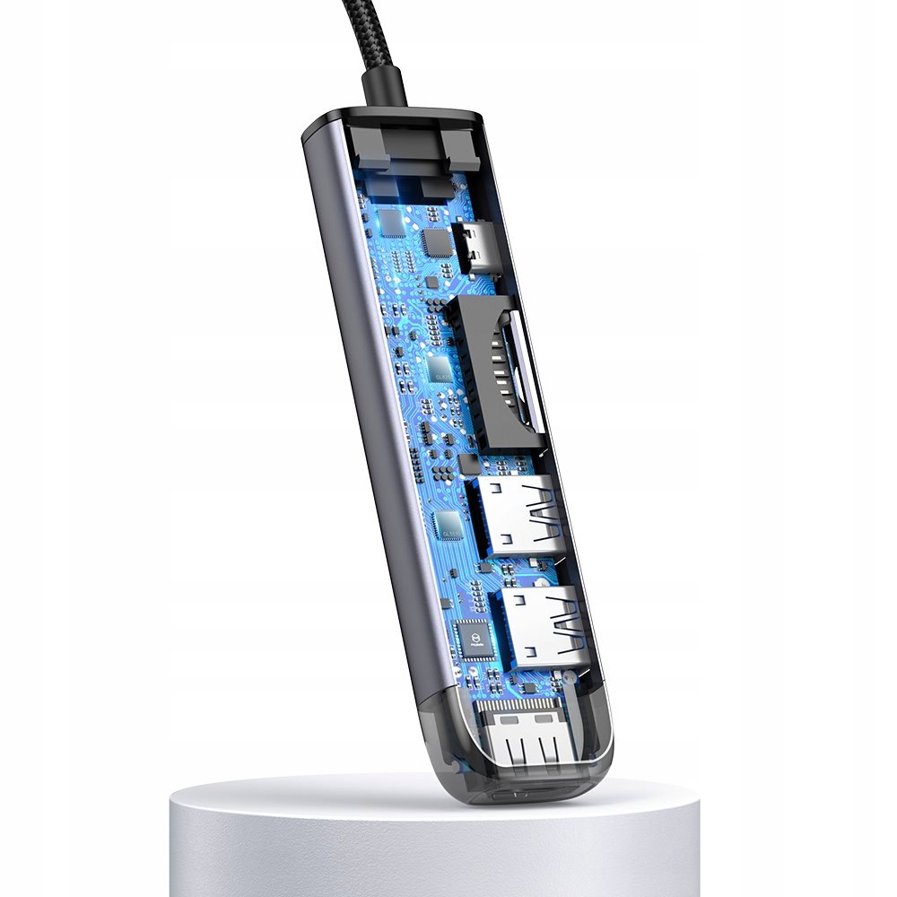Mcdodo HU-7740 6in1 Type-C HDMI+USB 3.0 PD 100W Macbook Çoklayıcı Adaptör-Gri