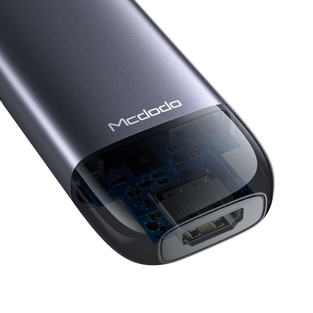 Mcdodo HU-7740 6in1 Type-C HDMI+USB 3.0 PD 100W Macbook Çoklayıcı Adaptör-Gri
