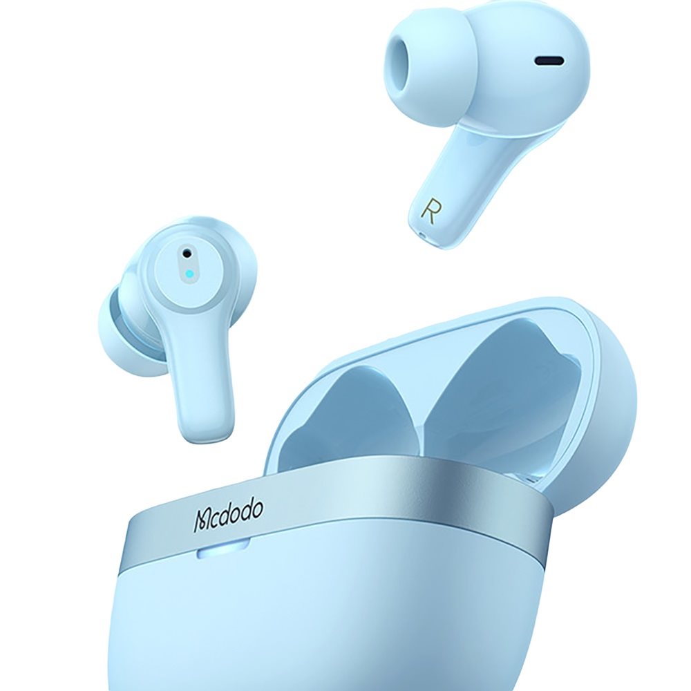MCDODO HP-8042 Suya dayanıklı TWS Bluetooth 5.1 Dokunmatik Kablosuz Kulaklık - Mavi