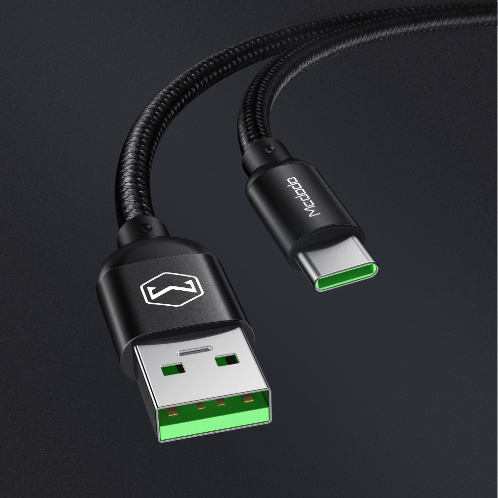 MCDODO CH-5800 22.5W USB Girişli VOOC Hızlı Şarj Adaptörü + Type-C Şarj Kablosu 1.2m - Siyah