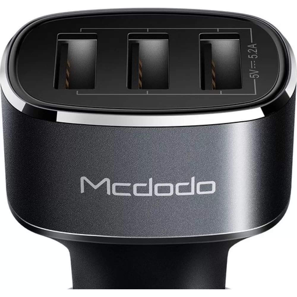 MCDODO CC-6300 3x USB Girişli 5V 5.2A Araç Çakmak Şarj Cihazı - Gri