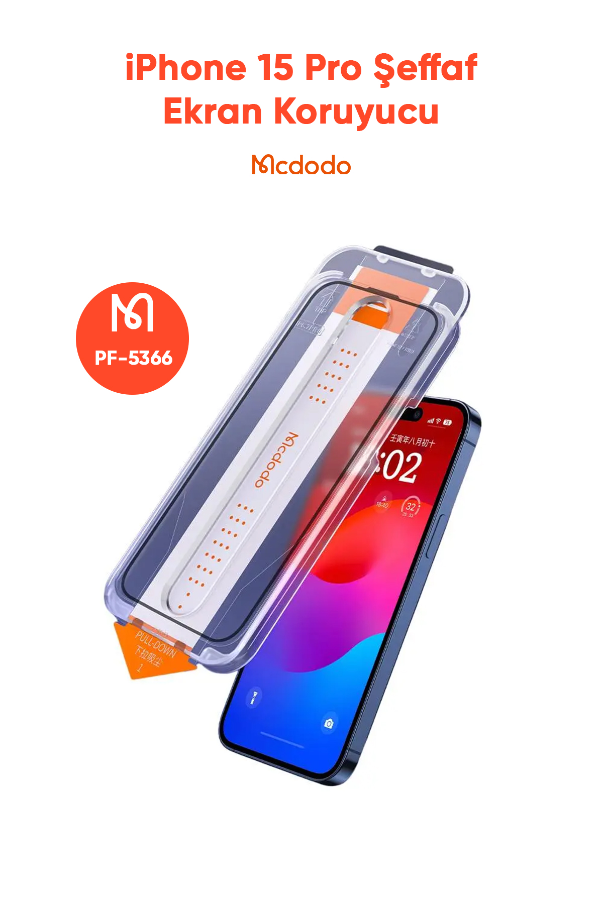 PF-5366 IPHONE 15 PRO İÇİN ŞEFFAF EKRAN KORUYUCU Afişi