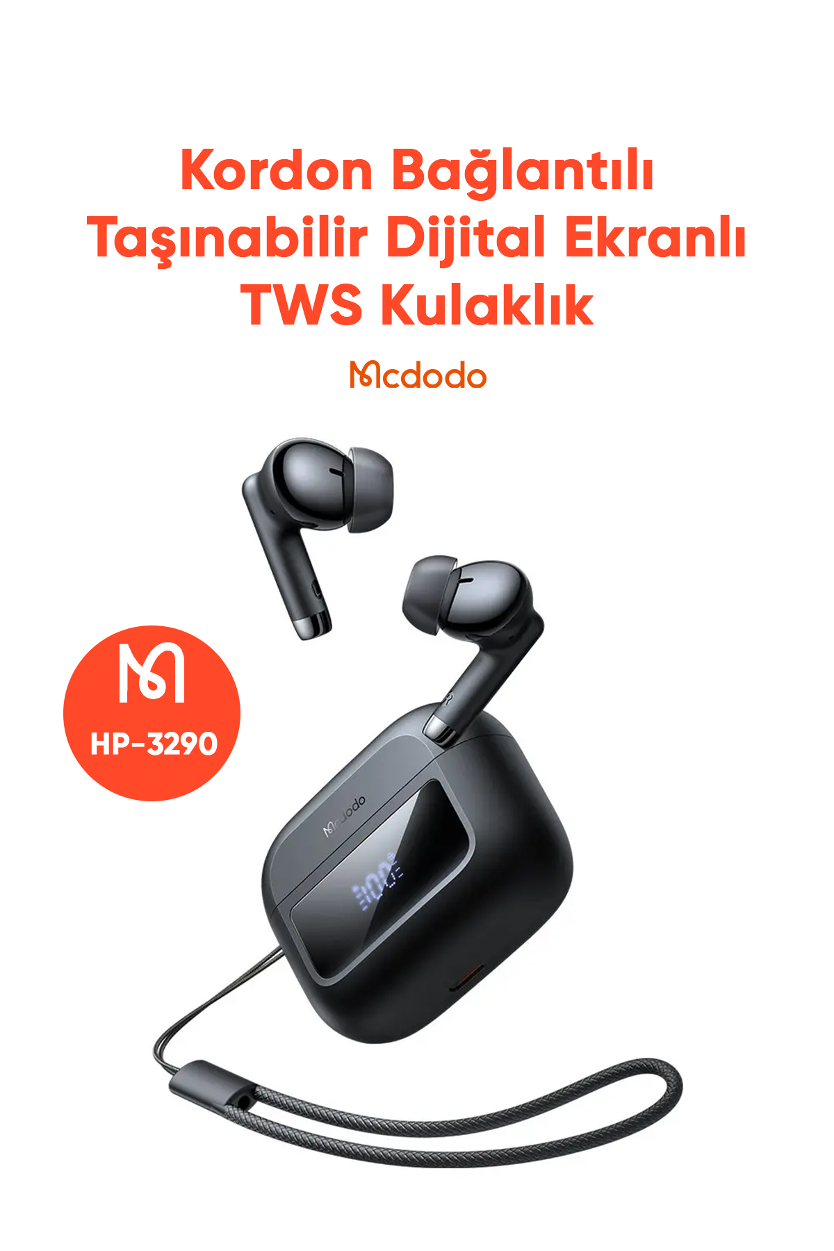 HP-3290 TWS TAŞINABİLİR DİJİTAL EKRANLI KULAK İÇİ KULAKLIK 5.3 - SİYAH Afişi