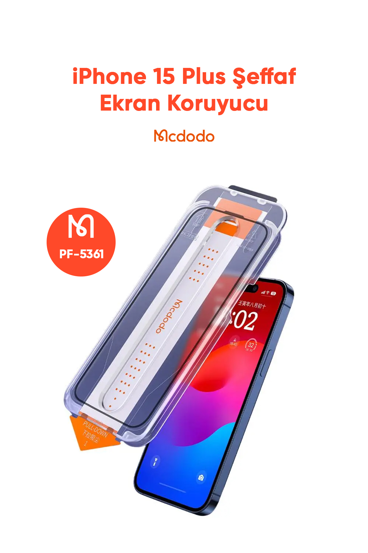 PF-5361 IPHONE 15 PLUS İÇİN ŞEFFAF EKRAN KORUYUCU Afişi