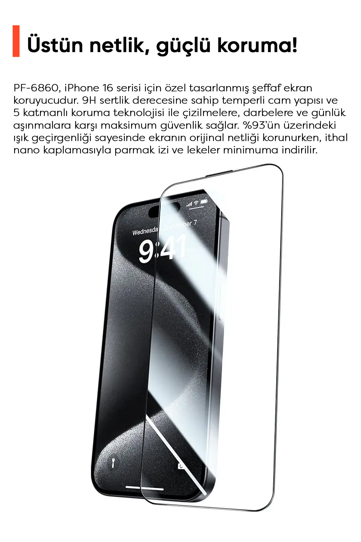 PF-6860 IPHONE 16 EKRAN KORUYUCU Afişi