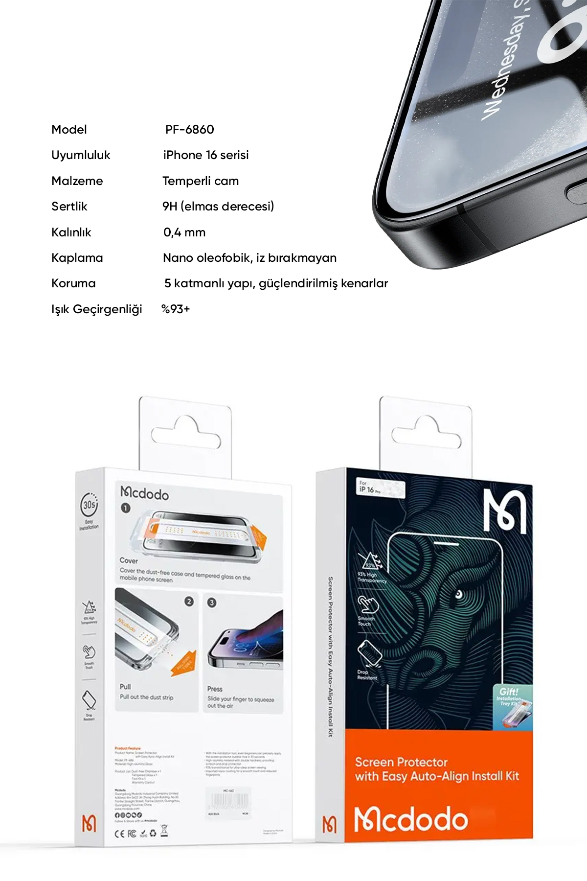 PF-6860 IPHONE 16 EKRAN KORUYUCU Afişi