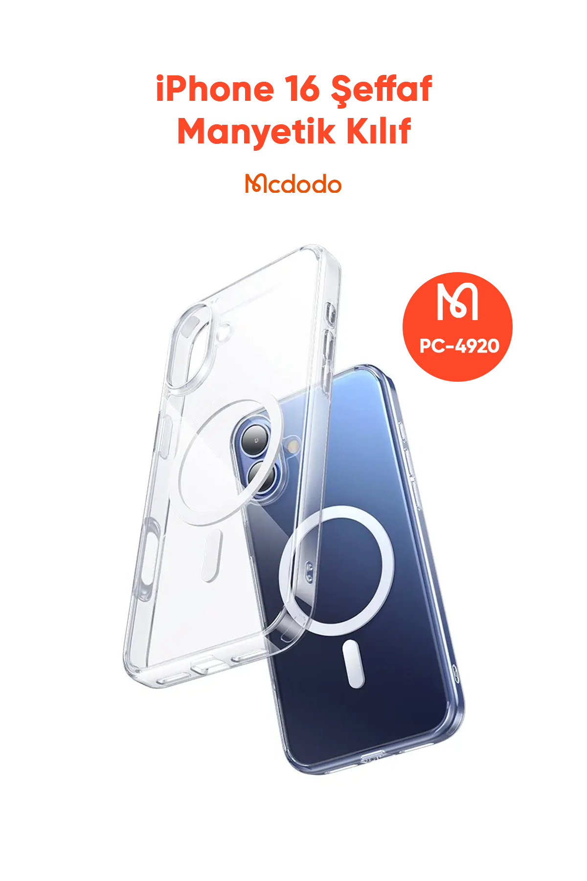 PC-4920 IPHONE 16 UYUMLU MAGSAFE'Lİ ŞEFFAF KAPAK Afişi