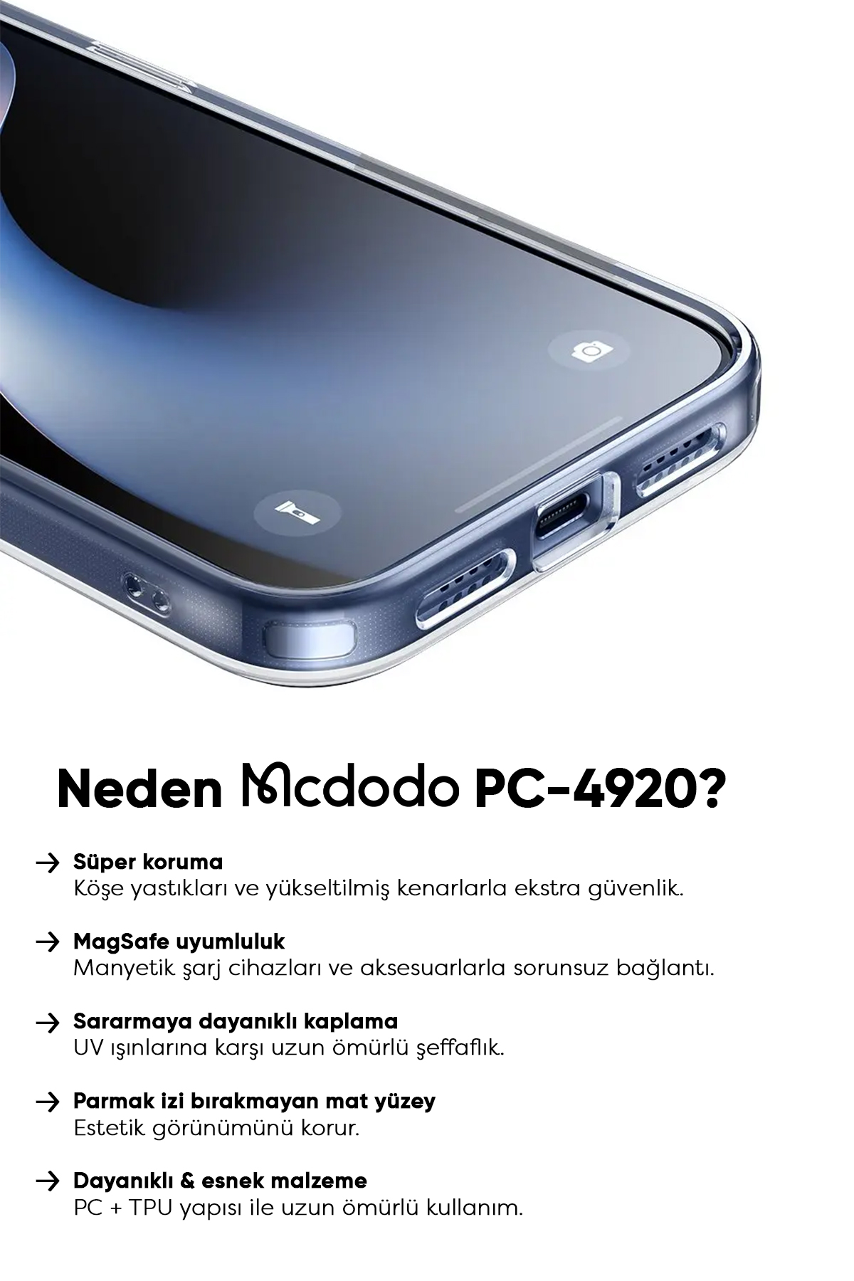 PC-4920 IPHONE 16 UYUMLU MAGSAFE'Lİ ŞEFFAF KAPAK Afişi
