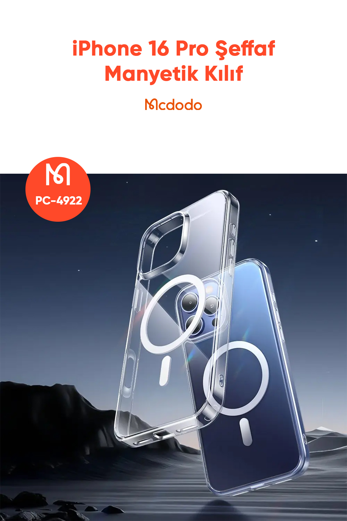 PC-4922 IPHONE 16 PRO UYUMLU MAGSAFE'Lİ ŞEFFAF KAPAK Afişi
