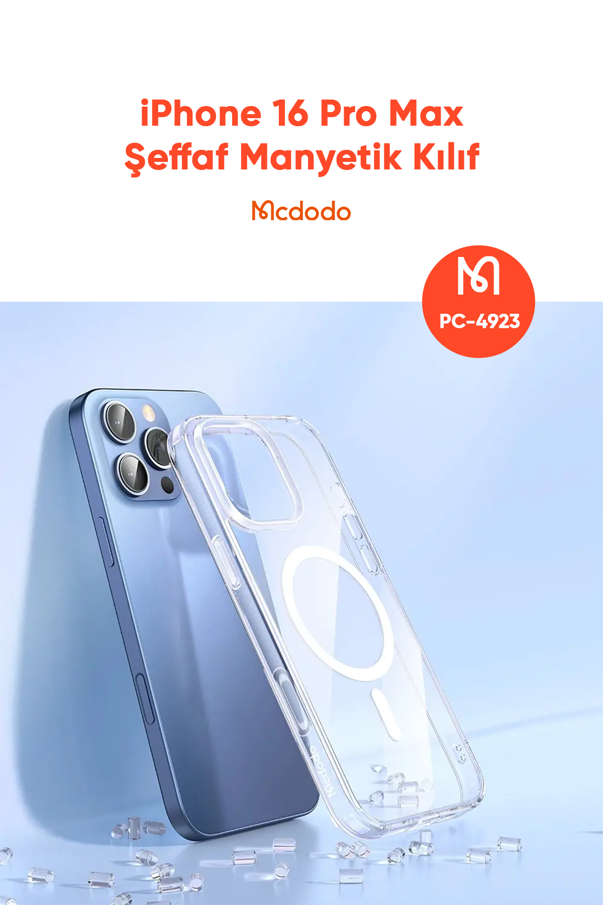 PC-4923 IPHONE 16 PRO MAX UYUMLU MAGSAFE'Lİ ŞEFFAF KAPAK Afişi