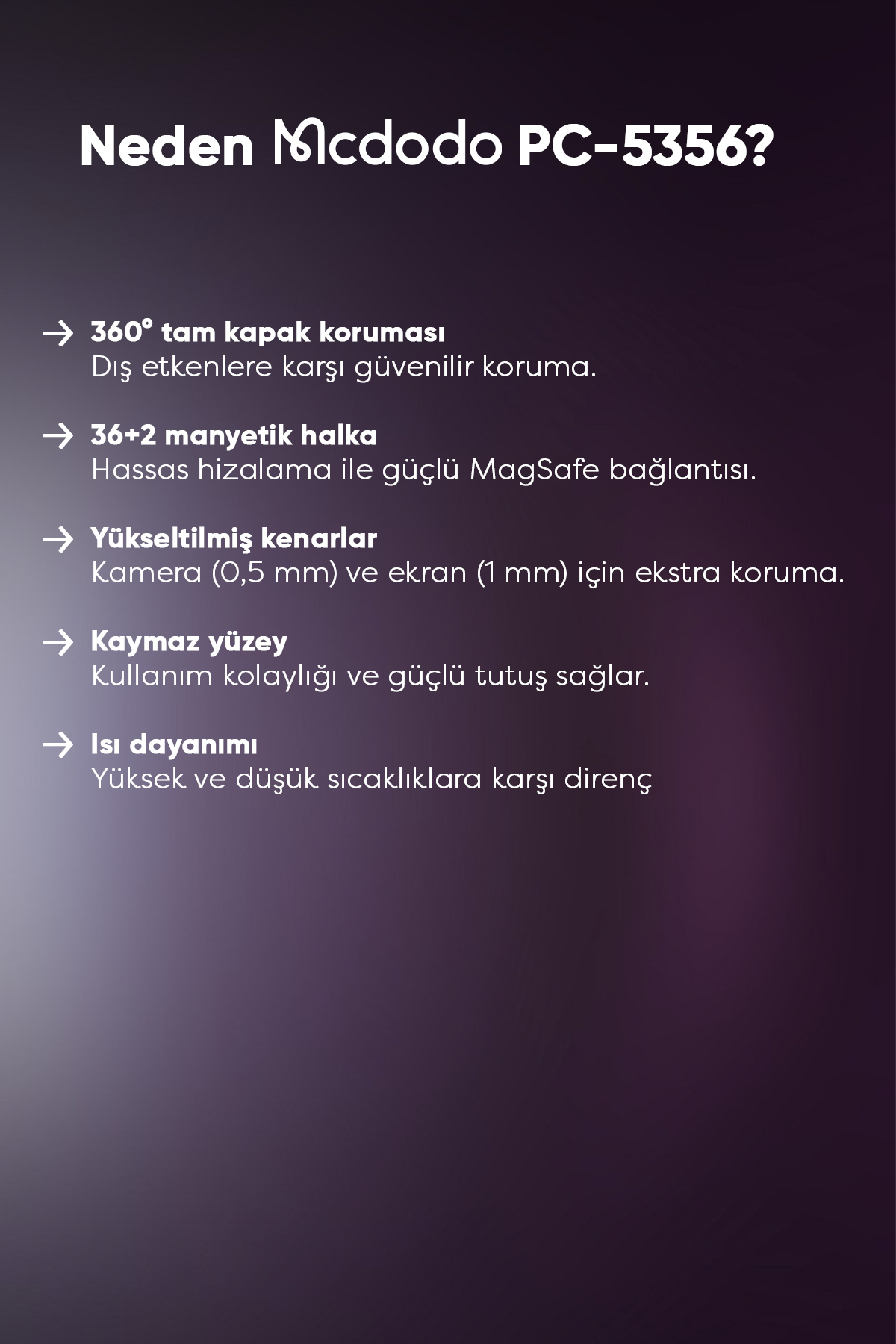 PC-5356 IPHONE 15 PRO UYUMLU MAGSAFE'Lİ MOR KAPAK Afişi