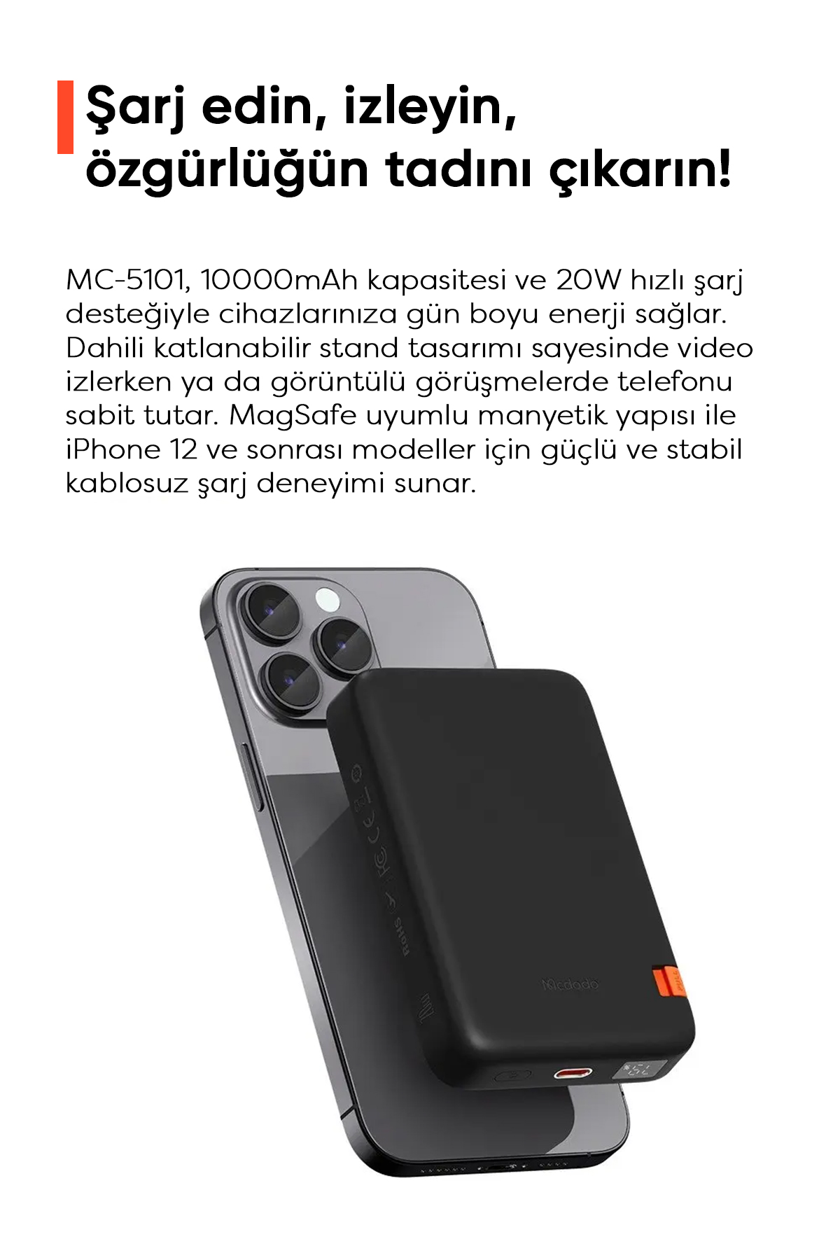 MCDODO MC-5101 MANYETİK KABLOSUZ POWERBANK Afişi