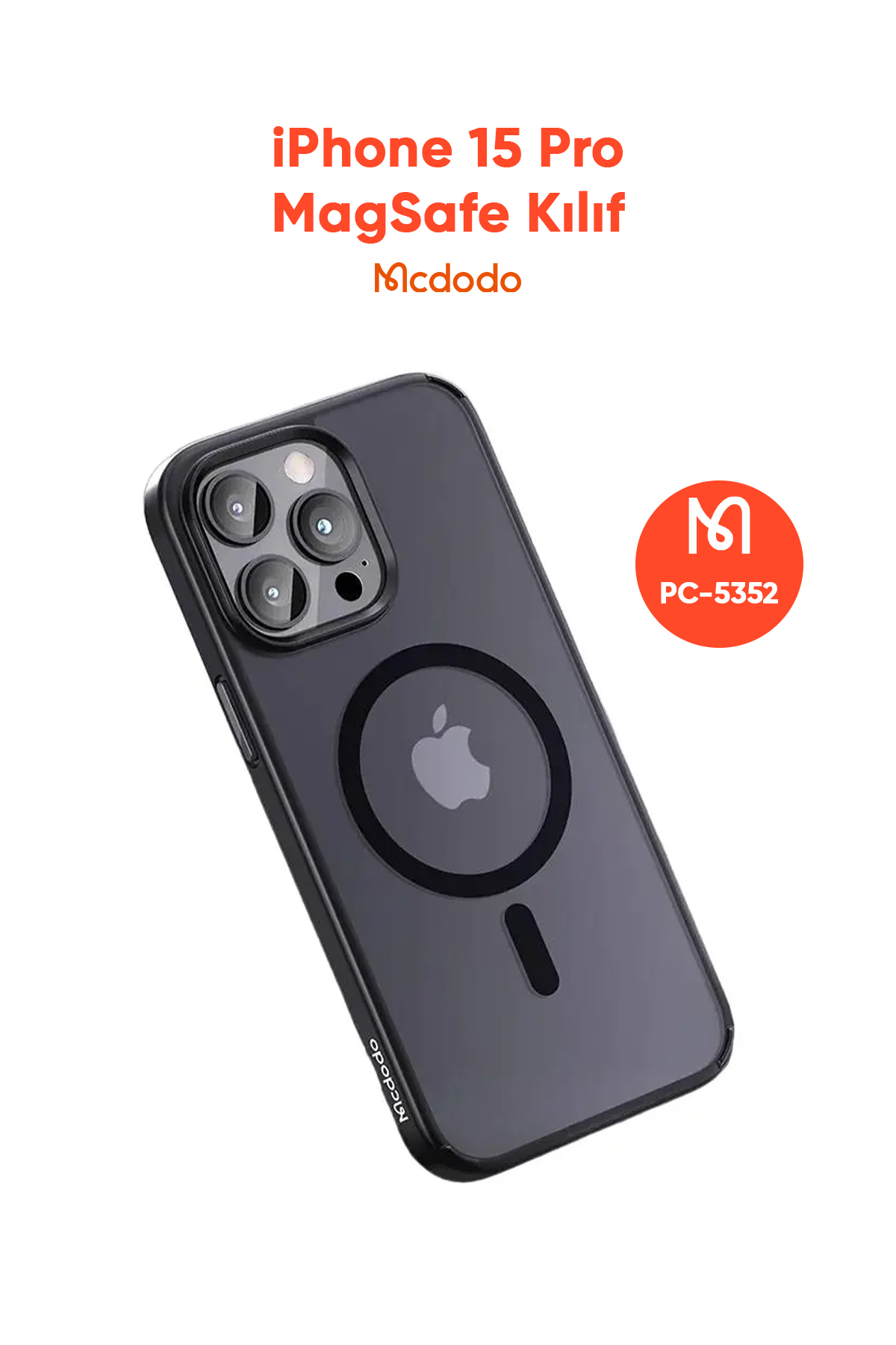 PC-5352 IPHONE 15 PRO UYUMLU MAGSAFE'Lİ SİYAH KAPAK Afişi