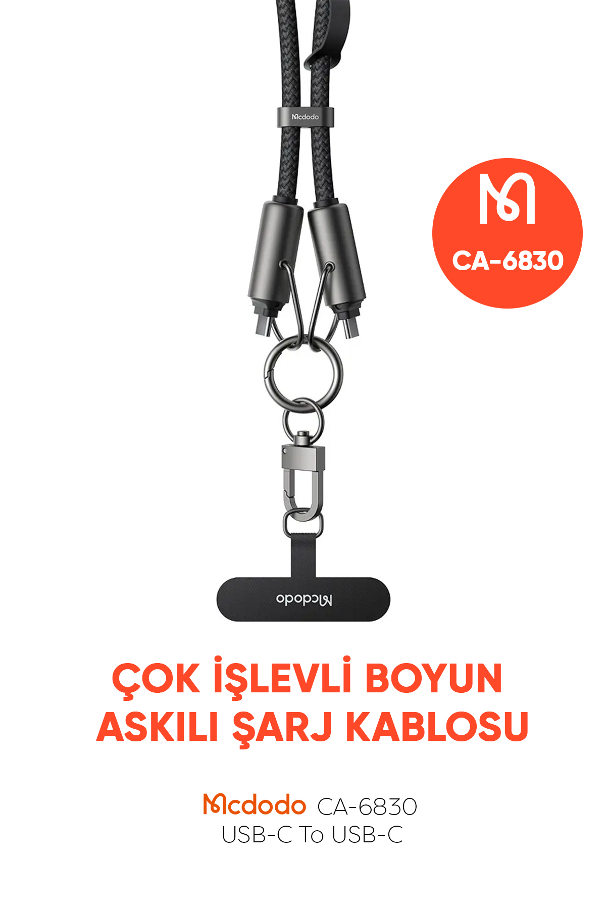CA-6830 1.2M 60W ÇOK İŞLEVLİ ÇAPRAZ BOYUN ASKISI KABLOSU SİYAH Afişi