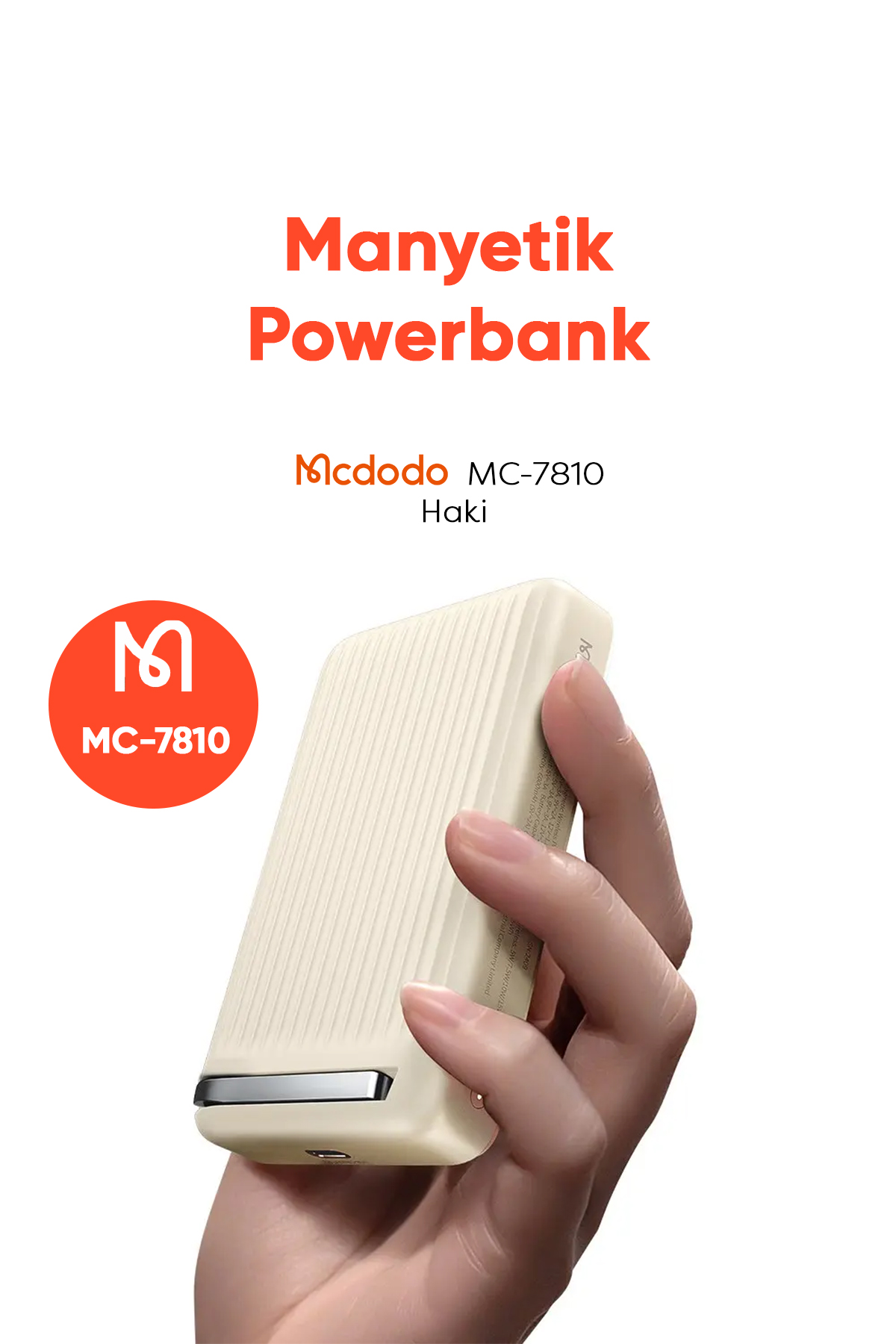 MC-7810 10.000 Mah 30 W Qi2 Manyetik Stantlı Powerbank Haki Afişi