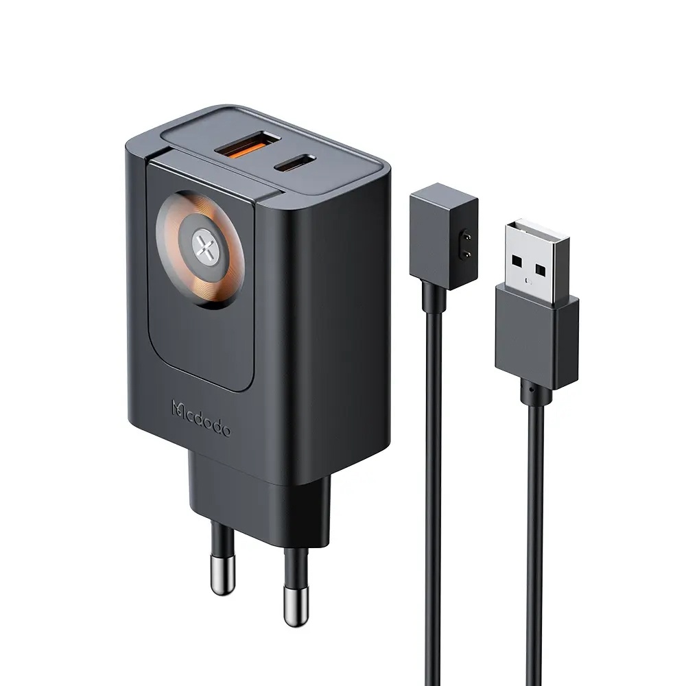 CH-3700 30W 2'si 1 Arada Kablosuz Apple Watch ve Seyahat Şarj Adaptörü