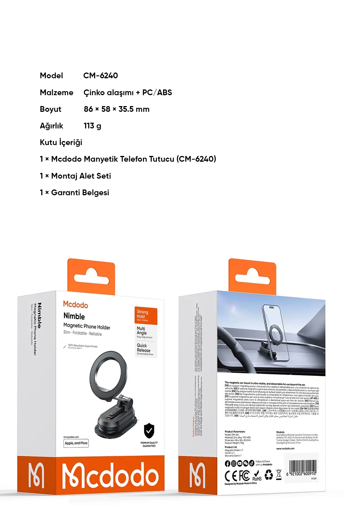 CM-6240 Manyetik Telefon Tutucu Afişi