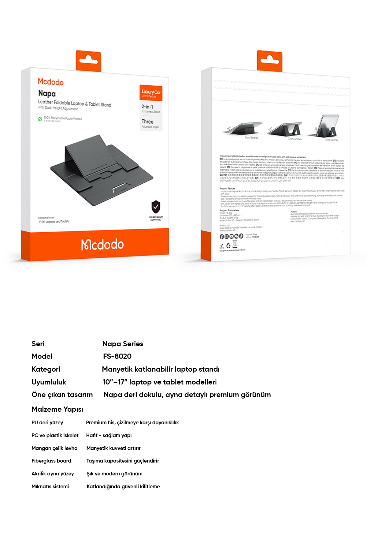 Mcdodo FS-8020 Manyetik Katlanabilir Laptop Standı Afişi