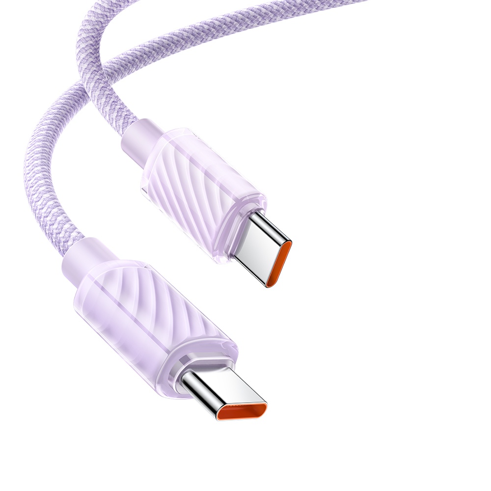 MCDODO CA-3672 Crystal Serisi Type-c Type-c 100W PD Hızlı Şarj ve  Örgü Kablo Mor 1.2m - Görsel 3