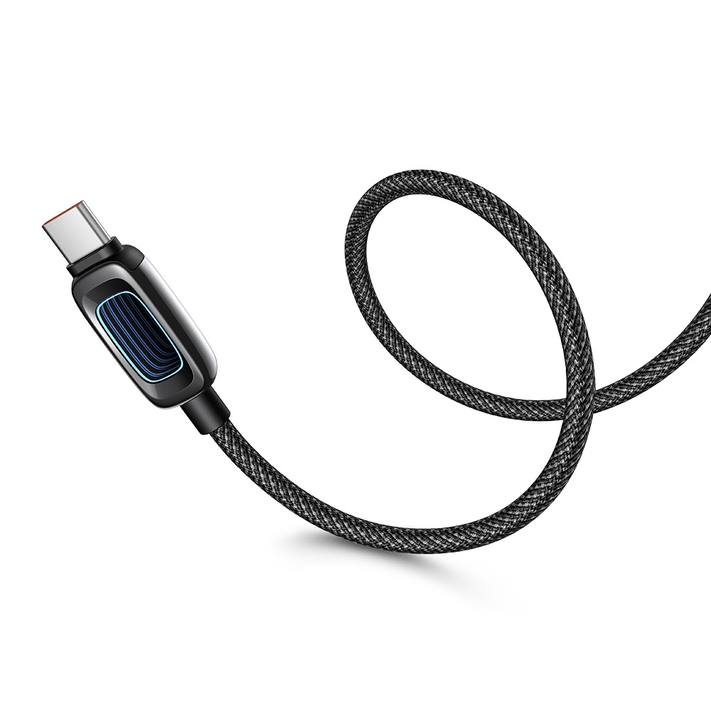 MCDODO CA-0410 Cab Vision Type-c Type-c 100W Sci-Fi Işıklı Hızlı Şarj Kablosu Siyah 1.2m - Görsel 1
