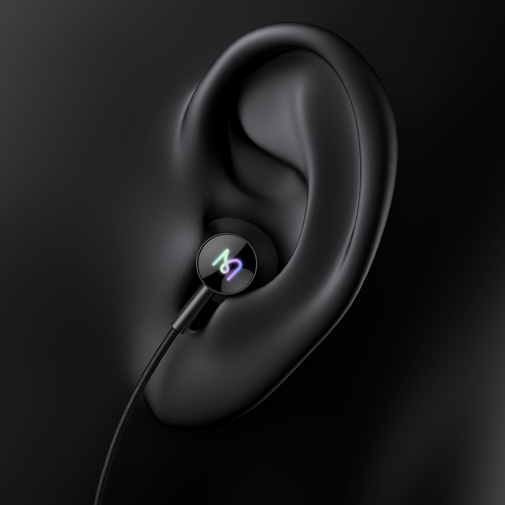 MCDODO HP-4700 Type-C RGB Işıklı Kablolu Kulak İçi Kulaklık Siyah - Görsel 4