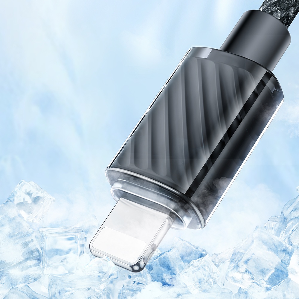 MCDODO CA-3660 Crystal Serisi Type-c  to Lightning 36W PD Hızlı Şarj ve Veri Aktarım Örgü Kablo Siyah 1.2m - Görsel 4