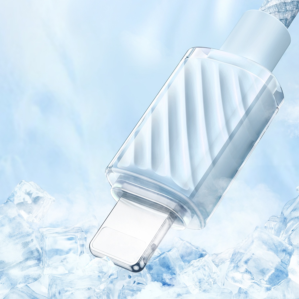 MCDODO CA-3661 Crystal Serisi Type-c to Lightning 36W PD Hızlı Şarj ve Veri Aktarım Örgü Kablo Mavi 1.2m - Görsel 3